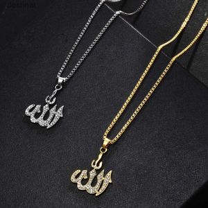 Hanger Kettingen Mode Kristallen Hanger Ketting Geschenken Trui Ketting Kettingen Allah Gouden Kleur Ketting Ketting Gesimuleerd Anker IslamicL242313