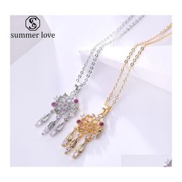 Pendentif Colliers De Mode Cubique Zircon Dream Catcher Collier Sier Chaîne En Or Filet De Pêche Pour Femmes Filles Jewelryz Drop Delivery Juif Dh8Ko