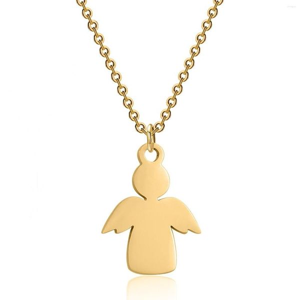 Colliers de pendentif Collier mignon Collier d'anges de bijoux en acier inoxydable pour femmes accessoires punk hip hop cadeau en gros