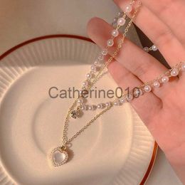 Colliers pendents mode mignon amour coeur en forme de collier pendentif chaîne de perles de perles femmes 2023 bijoux esthétique couddise de bijoux marindparty J230817