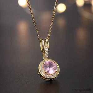 Pendentif Colliers De Mode Délicat Or Rond Cristal Collier Personnalité De Mariée De Mariage Réception Bijoux Cadeau D'anniversaire Pour La Mère R230612