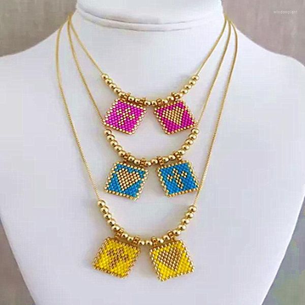 Colliers pendentiels Design de mode avec cœur et Coross Miyuki Pearl Gold plaqué de bijoux en cuivre