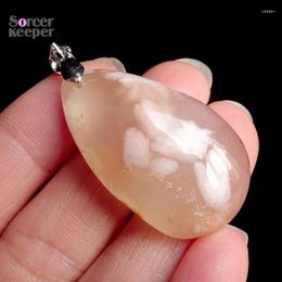 Colliers de pendentif mode bricolage Charme Femme Man Man Natural Cherry Blossoms Agate Stone Slide Healing Crystal for Bijoux Making YS705