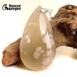 Hanger kettingen mode diy charme vrouwen man natuurlijke kersen bloesems agaat steenglijbaan genezende kristal voor sieraden maken bk058