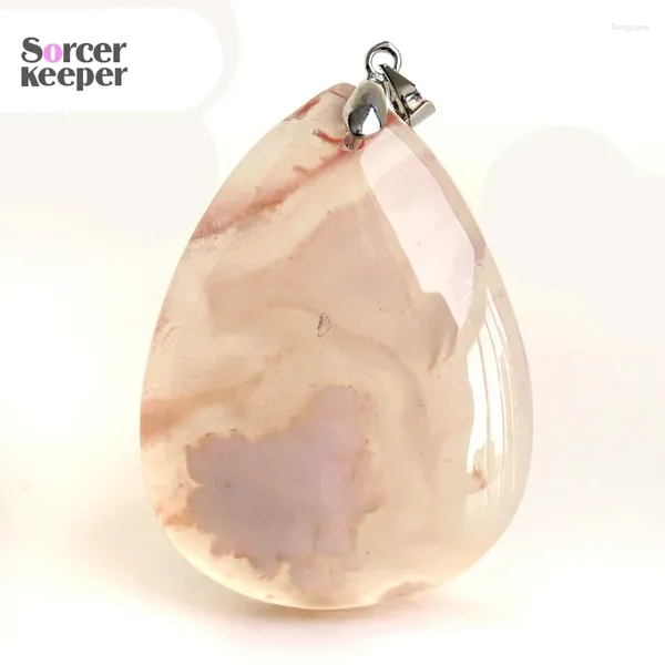 Colliers pendants mode bricolage charme femme homme homme de cerise naturel fleurs d'agate glissade de pierre curative cristal pour bijoux faisant BK164