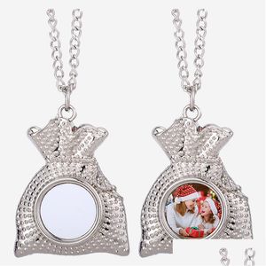 Hanger kettingen mode diy kersttas sublimatie blanco heren ketting sier designer sieraden vrouwen man ketting po frame voor vrouw dhz1j