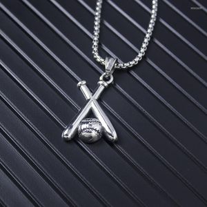 Hanger kettingen mode dubbele honkbalknuppel boetiek ketting mannen en vrouwen titanium staal lange roestvrijstalen ketting