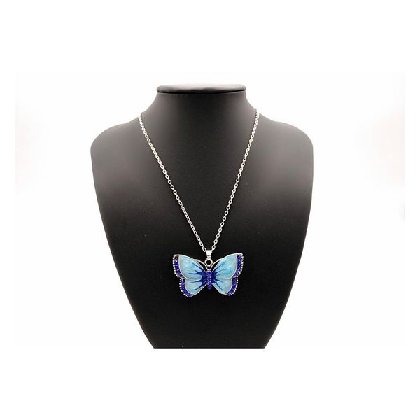 Pendentif Colliers Mode Goutte À Goutte À L'huile Diamant Papillon Collier Femmes Bijoux Cadeau Pour Les Filles Déclaration Partie En Gros Drop Delivery Pe Dhdk5