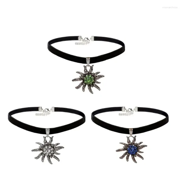 Colliers de pendentif Fashion Edelweiss Flower Collier Femmes Oktoberfest Costume traditionnel Bijoux allemand Gift Velvets