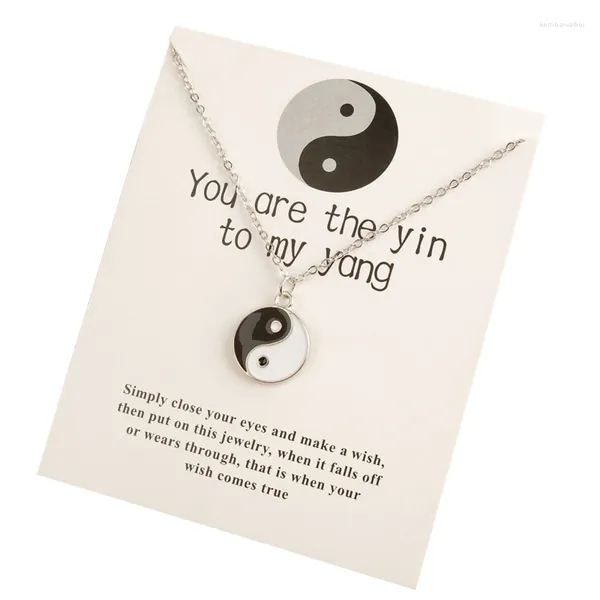 Colliers pendentifs mode huit diagrammes noirs blanc yin yang potins pour amant