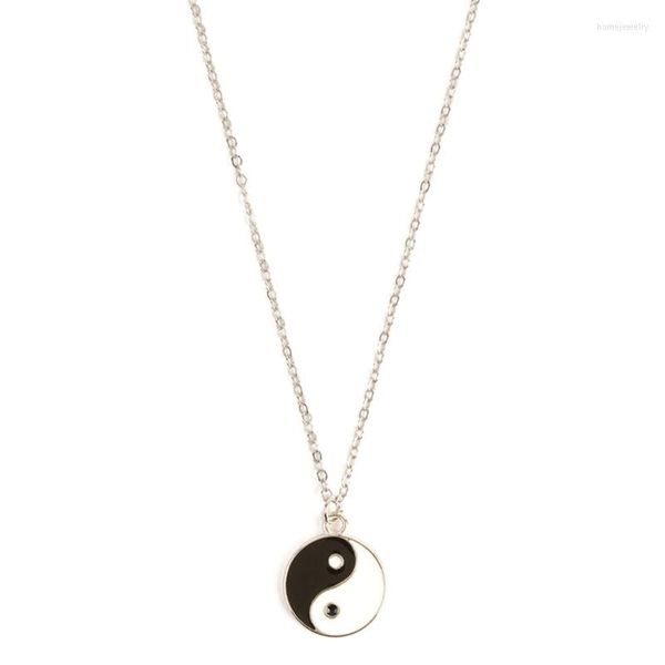 Collares pendientes Moda Ocho Diagramas Blanco y Negro Yin Yang Gossip Para Amantes Amigos Amistad Mujeres Unisex A5KE