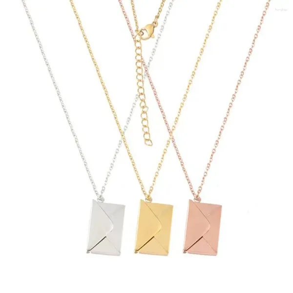 Colliers pendentifs Enveloppe de mode Loue Loue Collier Collier Colliers pour femmes pour femmes Hommes Gold Couleur en acier inoxydable Bijoux