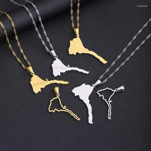 Hanger Kettingen Mode Eritrea Kaart Rvs Vrouwen Mannen Goud Kleur Verjaardagsfeestje Sieraden Afrikaanse Ketting Ethiopië