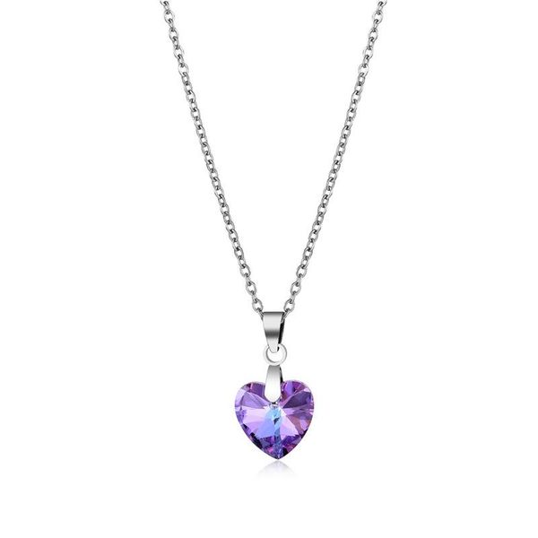 Colliers pendentifs Film Film Titanic Heart of the Ocean Collier avec une chaîne de cristal violet unique pour femmes bijoux-bijoux