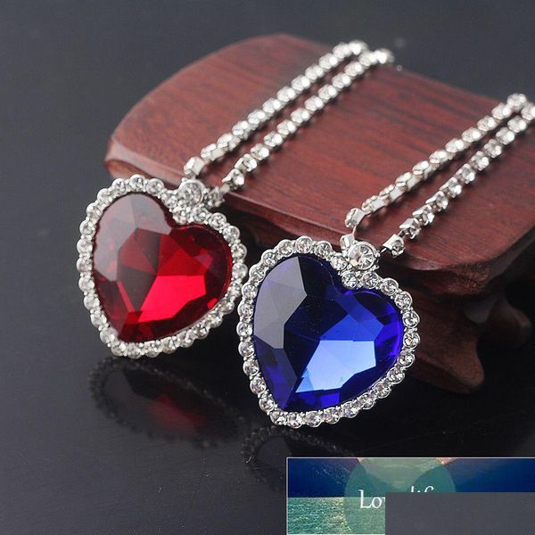 Pendentif Colliers Film De Mode Titanic Coeur De L'océan Collier Mer Avec Chaîne En Cristal Bleu Et Rouge Pour La Meilleure Fête Des Femmes Dhgarden Dhdsl