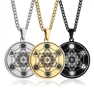 Pendentif Colliers Mode Fleur de Vie Metatron Angel Solomon Collier pour hommes Goth Hip Hop Accessoires Bijoux ras du cou