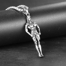 Pendentif Colliers Mode Glamour Bodybuilder Athlétique Muscle Homme Collier Hommes Femmes Rock Tous Les Jours Rue Bijoux Cadeaux