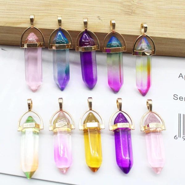 Colliers pendentifs en verre de mode coloré