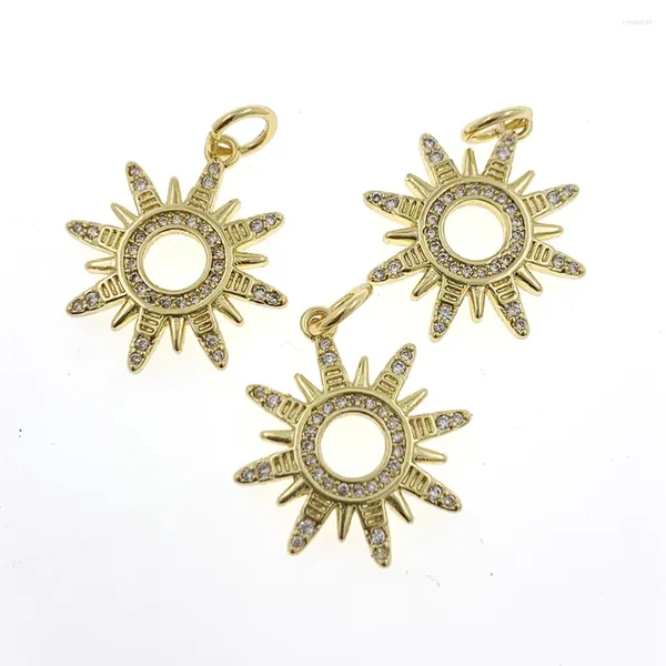 Collares colgantes Fashion Gold Color Sun Moon Star Zircon Cobre Cobre Crescent Accesorios para mujeres Hacer joyas exquisitas