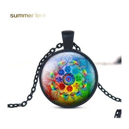 Pendentif Colliers De Mode À La Main Au Henné Yoga Collier Bouddhisme Symbole Art Motif Verre En Gros Bijoux Pour Les Femmes Drop Delivery Pe Ot8Cm