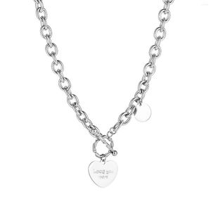 Pendentif Colliers Mode Coeur Coin En Acier Inoxydable Fermoir Collier Pour Femme Charme Bijoux