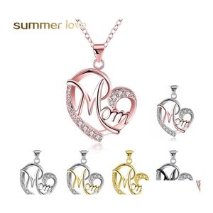 Pendentif Colliers Mode Coeur Forme Lettre Maman Haute Qualité Mères Anniversaire Bijoux Cadeau Pour Mère Drop Delivery Pendentifs Otoew