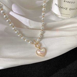 Pendentif Colliers De Mode En Forme De Coeur Collier De Perles pour Femmes Cristal Papillon Perles Pendentif Ras Du Cou De Noce Bijoux Cadeaux R230719