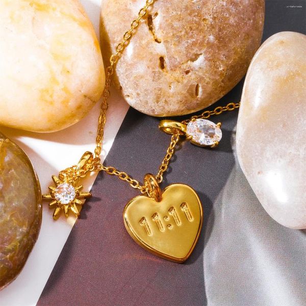 Colliers pendents Fashion Heart Star Zirconia Gold Color Collier Femme's Trend Party Bijoux Accessoires Cadeaux