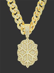 Colliers pendentifs Fashion Hip Hop Bijoux Cumbic Zircon Snowflake avec largeur 13 mm Iced Out Miami Cuban Link Chain Choker Gift7663847