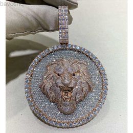 Pendentif Colliers Mode Hip Hop pendentif Bling luxe glacé Moissanite bijoux en argent Sterling diamant charme personnalisé pendentif collier 240302
