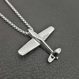 Pendentif Colliers Mode Hip-Hop En Acier Inoxydable Plaqué Or Avion Personnalité Casual Collier Rock Party Bijoux Pour Men284n