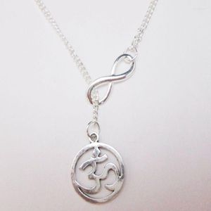 Pendentif Colliers Mode Infinity Lariat Rond Ohm Collier Om Collares Femmes Bijoux Yoga Anniversaire Spirituel Punk Hip Hop Amitié