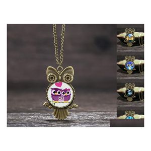 Hanger kettingen mode sieraden schattige uil ketting retro cartoon trui ketting voor vrouwen sieraden accessoires fabriek drop leveren oty9w