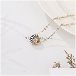 Colliers pendentifs bijoux de mode mauvais œil colliers pour femmes yeux bleus perle pendentif géométrie tour de cou chaîne collier livraison directe Pe Dhast