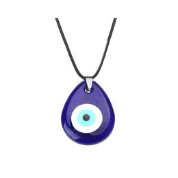 Pendentif Colliers Bijoux de mode Verre Evil Eye Collier Cire Corde Turc Bleu Drop Livraison Pendentifs DH4U0