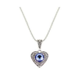 Pendentif Colliers Bijoux De Mode Évider Coeur Mauvais Œil Collier Yeux Bleus Goutte Livraison Pendentifs Dhml7