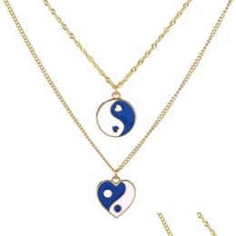 Hanger Kettingen Mode-sieraden Liefde Hart Verklaring Taiji Bagua Charm Voor Liefhebbers Colar Mannen Vrouwen Drop Levering Hangers Dhzxu