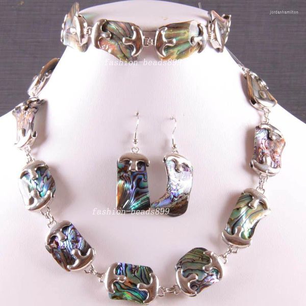 Colliers pendentiels bijoux de mode Natural Blue Zealand Boucles d'oreilles Boucles d'oreilles en coquille d'ormelle 1set E819