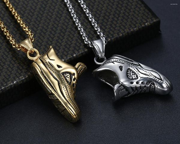 Pendentif Colliers Bijoux de mode Personnalité Creative Sports Collier pour hommes Chaussures de course Bottes en acier inoxydable Femmes Chaîne