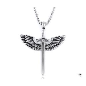 Hanger kettingen mode sieraden punk cross ketting mannen hiphop angel wing drop levering hangers dhant