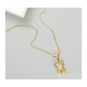 Hanger kettingen mode sieraden tropisch fruit colorf zirkoon ananas ketting vrouwen choker drop levering hangers dh5nd