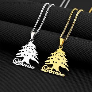 Pendentif Colliers Mode liban M pendentifs colliers pour femmes hommes couleur or/argent couleur acier inoxydable fête Birtay bijoux cadeaux L231218