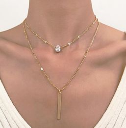 Pendentif Colliers Mode Long Double Couche Collier Gland Clavicule Chaîne Pour Femmes Filles Dames Ins Style Mtidesign Drop Delivery Ot5Z7