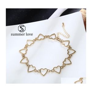 Hanger kettingen mode liefde hart choker voor vrouwen meisje goud sier link single layer ketting charme sieraden valentijnen feest gifty dh6zp