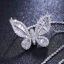 Pendentif Colliers Mode Luxe Brillant Zircone Papillon Bijoux Collier Femmes Y2k Amis De Mariage Cadeau Personnalisé