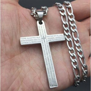 Pendentif Colliers Mode Hommes Croix En Acier Inoxydable Crucifix Bible Seigneurs Prière Ras Du Cou Bijoux Colar Masculino 24