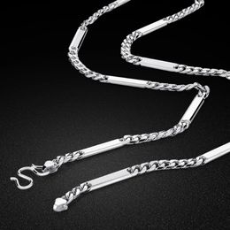 Hanger Kettingen Mode Heren Sieraden 925 Sterling Zilveren Ketting Minimalistische 4 MM Figaro Chain Solid Chokers Party Accessoires 231025
