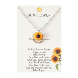 Pendentif Colliers De Mode En Métal Tournesol Collier 2022 À La Mode Personnalité Fleur Charme Pour Femmes Filles Bijoux Drop Delivery Pendentif Dhecv