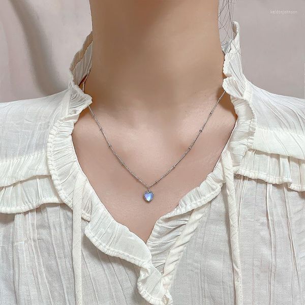 Collares pendientes Moda Luna Piedra Joyería Corazón Para Mujeres Adolescentes Niñas Lindos Accesorios de Estilo Coreano de Moda