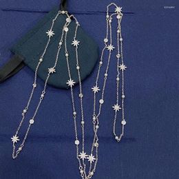 Hangende kettingen mode multi-lagen lange sterrenketting multi-layer ketting kristal David voor vrouwen sieraden meisje ZK35-spendant sidn22